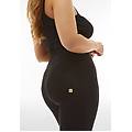 jeggings wr. up vita super alta e taschini applicati jeans nero-cuciture in tono donna xxs