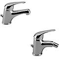 set miscelatore monocomando per lavabo + bidet serie ecoline