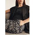 t-shirt senza maniche con dettagli dorati e animalier black zebra animalier donna medium
