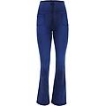 pantaloni push up wr. up flare effetto denim con taschine royal blue denim-blue seams donna extra