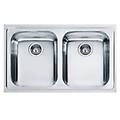 lavello 2 vasche (79x50cm) llx 620 logica line inox spazzolato 101 0153 289