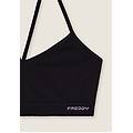 top sportivo seamless con spalline incrociate nero donna exsmall/small