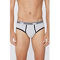 slip in cotone organico con bordi a contrasto e logo uomo blu tama&ntilde;o s