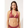triangolo imbottito graduato costume shiny satin donna rosa scuro 1