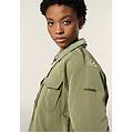 camicia con imbottitura e fit oversize in nylon navtta oil green donna small