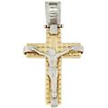 croce uomo oro giallo bianco gl100524