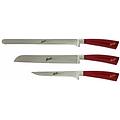 elegance coltello da cucina rosso set da prosciutto 3 pezzi