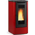 stufa pellet canalizzata dahiana plus ad 10 kw 287 m&sup3; bordeaux