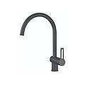 miscelatore monocomando per lavello con canna orientabile serie ringo rin180no nero opaco ottone