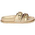 sandali flat oro con doppia fibbia