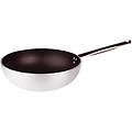 pentole wok fondo piano in alluminio antiaderente 5mm con un manico diam. 32cm