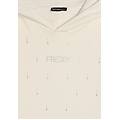 felpa con cappuccio decorata da strass star white donna large