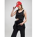 canotta cropped con ricamo