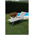 milanihome lettino sdraio impilabile in alluminio bianco e textilene da esterno giardino per