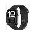 watch series 10 gps 42mm in alluminio color jet black con cinturino sport nero s/m