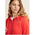 felpa zip leggera con cappuccio e dettagli floreali poppy red donna medium