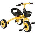 triciclo per bambini da 2-5 anni con cestino e campanello giallo