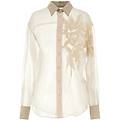 camicia 'flora appliqué'