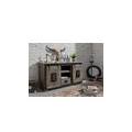 credenza in legno di mango 128x45x70 grigio scuro laccato railway #202
