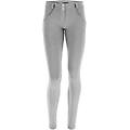 pantaloni push up wr. up vita bassa in cotone organico grigio mélange donna xxs