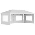 - gazebo da esterno bianco con finestre regolabile in altezza e tende removibili 5. 9x3x2. 7m