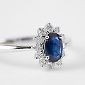 anello solitario kate charlotte oro bianco zaffiro diamante collezione charlotte misura 58 oro