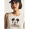 canotta cropped slim fit con stampa mickey mouse white donna medium