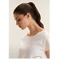 t-shirt reversibile con cuori e logo bianco donna small