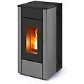 stufa a pellet ad aria ventilata may air 7 s1 7 kw in acciaio colore silver