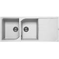 lge50068 ego 500 lavello granitek gocciolatoio reversibile 2 vasche 116 cm bianco