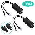 - 2-pack attivo poe power over ethernet splitter adattatore 48v a 12v ieee 802. 3af 10 100mbps poe
