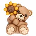 teddy con girasole in ceramica grande
