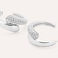 orecchini a cerchio silver shine argento rodiato cubic zirconia collezione silver shine bianco