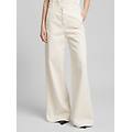 pantaloni wide leg a vita bassa in cotone