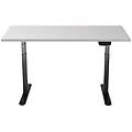 scrivania sit/stand motorizzata 120x75 cm altezza 62-128 cm piano bianco/base nera collegata