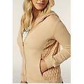 felpa donna con zip e cappuccio in modal con inserti tricot cuban sand donna small