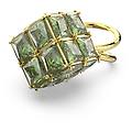 anello cocktail curiosa taglio squadrato verde placcato color oro 58