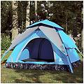 - tenda a cupola da campeggio 3 persone blu a rilascio rapido