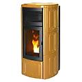 stufa a pellet suite hydromatic 16 in acciaio con top e fianchi in ceramica 16 kw ambra