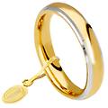 fede nuziale comoda 4 mm oro giallo bordi bianchi