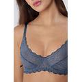 reggiseno balconcino non imbottito in pizzo riciclato paris donna blu tamaño 2c
