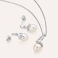 orecchini lobo silver pearls argento rodiato perla sintentica cubic zirconia collezione silver