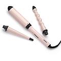arricciacapelli curl & wave trio rosa nero led 3 testine ceramica