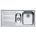 lavello 1. 5 vasche con gocciolatoio a sinistra rrx 651 l 100 x l 50 cm argento