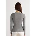 maglia scollo a v in modal ultralight con cashmere donna grigio taglia l