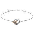 bracciale silver moments argento bicolore bianco / rosa cubic zirconia collezione silver moments