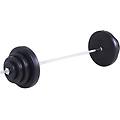 set bilanciere 170cm in ferro zigrinato con 8 dischi peso regolabile 70kg