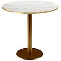 tavolo rotondo rome con bordi color ottone 75x70 cm (hx&oslash;) piano tavolo bianco struttura