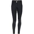 pantaloni push up wr. up vita regular similpelle semi lucida nero donna medium