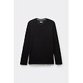 maglia a manica lunga in lana merino scollo tondo uomo nero taglia m